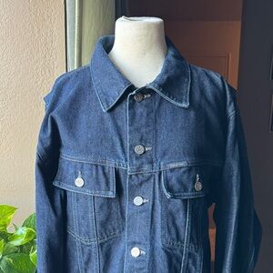 Unisex 90s Calvin Klein Raw Denim Dark Wash Jacket